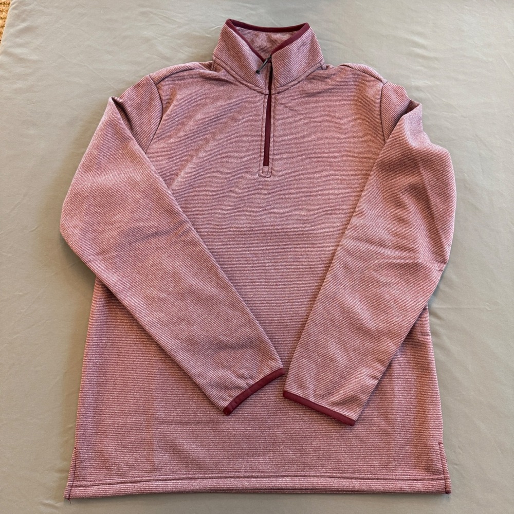 CORE365 Mens Quarter Zip Fleece Lined Pullover Burgundy Heather Medium - Picture 2 of 10